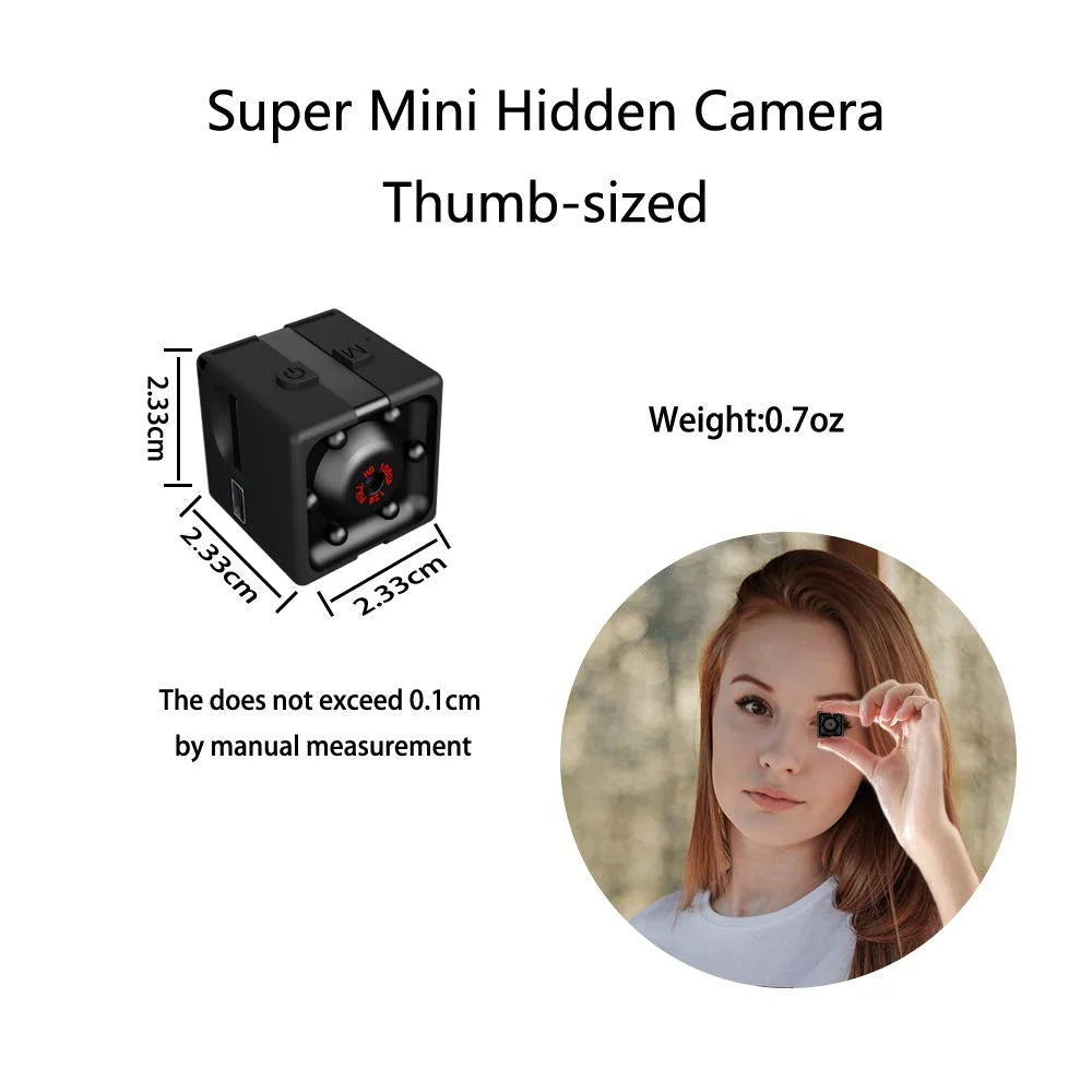 Super Mini Wireless Security Camera, Full HD 1080P Portable Small HD Nanny Cam with Night Vision, Video Record and Motion Detection for Home, Car, Drone and Outdoor Use