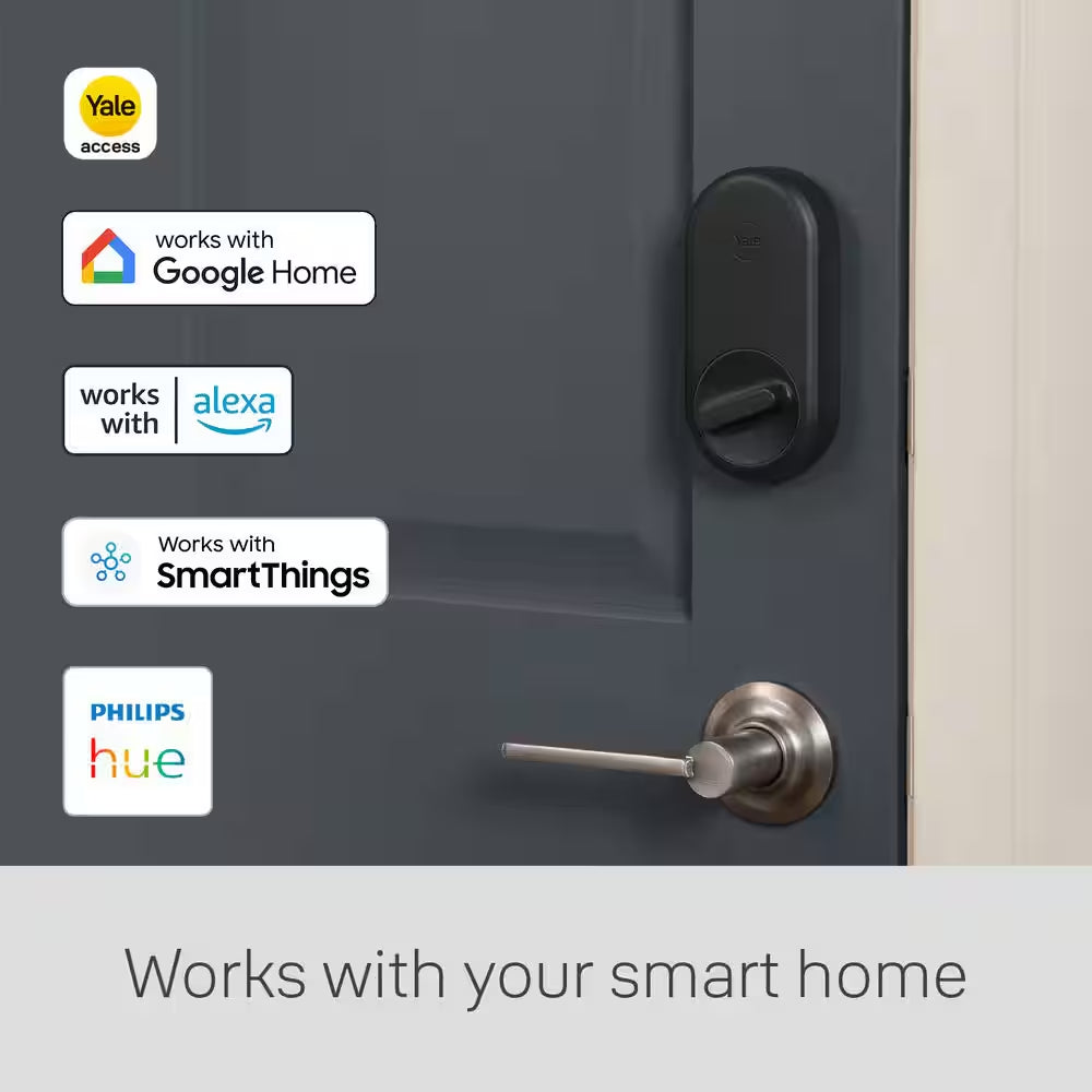 Apartment Smart Door Lock with Wi-Fi Access, Black Suede
