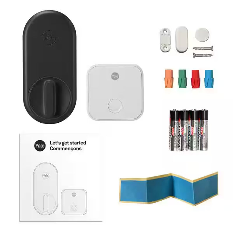 Apartment Smart Door Lock with Wi-Fi Access, Black Suede