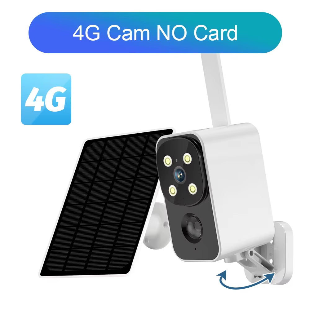 Ubox 4G/Wifi Solar Security Battery Camera 4MP Wireless Outdoor Battery Powered Cameras Color Night Vision PIR Human Motion Cam