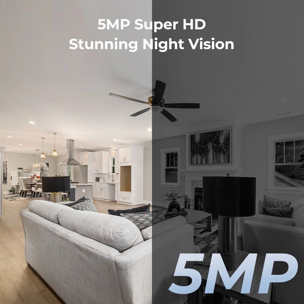 E1 5MP 2.4/5G Wifi Indoor Security Camera PTZ Human/Pet AI Ideal for Baby Monitor Smart Home