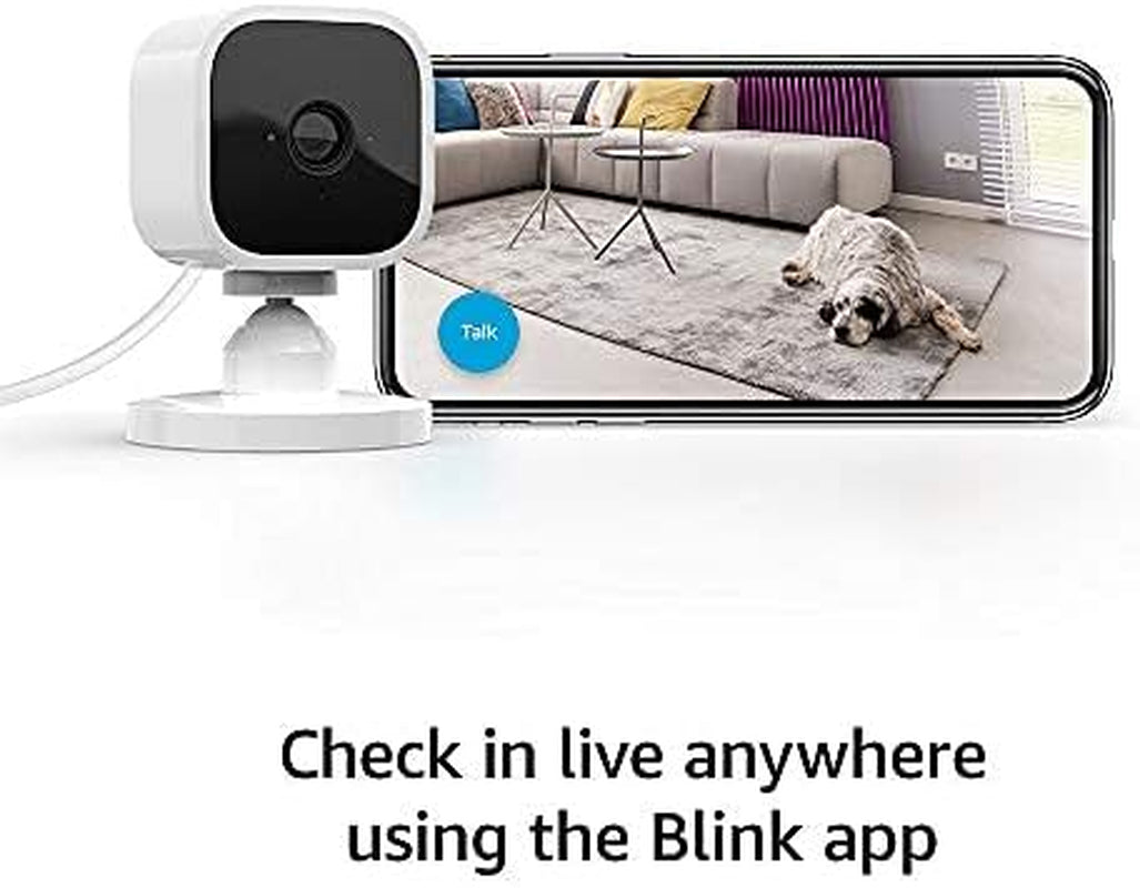Mini - Compact Indoor Plug-In Smart Security Camera, 1080P HD Video, Night Vision, Motion Detection, Two-Way Audio, Easy Set Up, Works with Alexa – 1 Camera (White)
