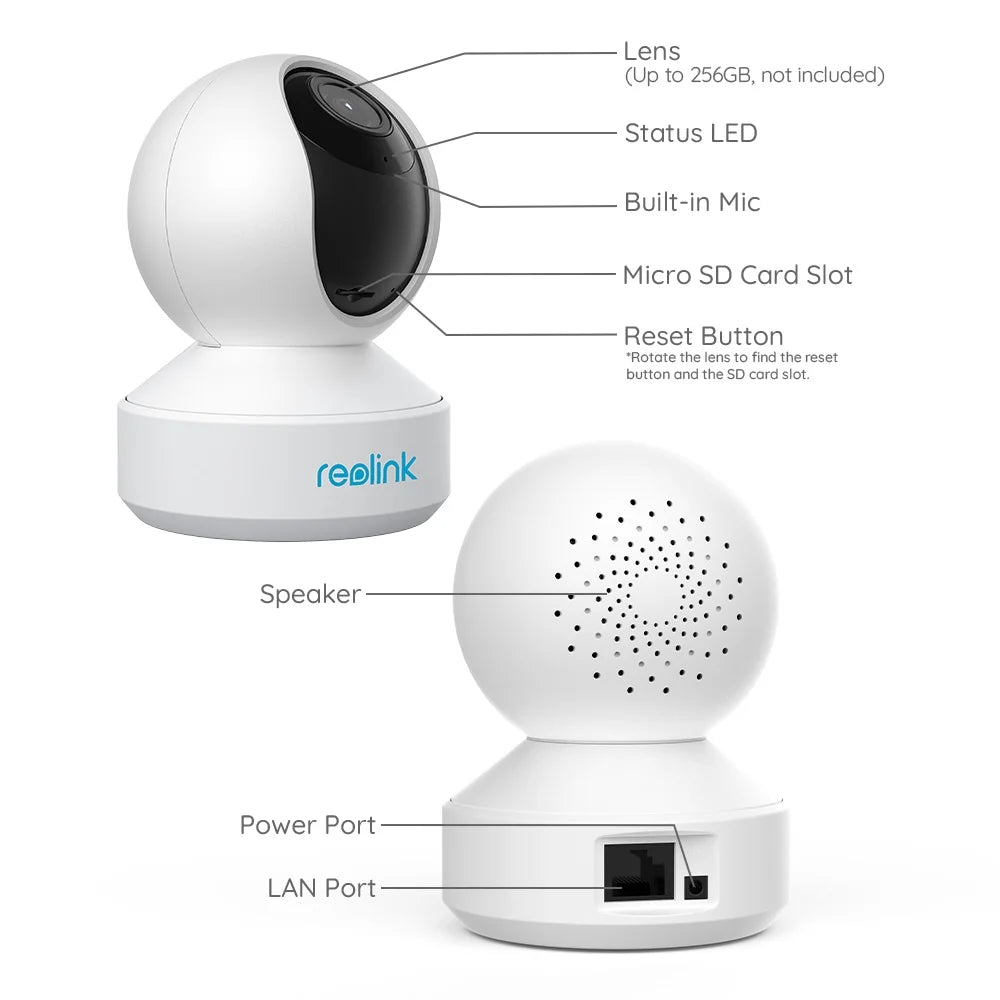 E1 5MP 2.4/5G Wifi Indoor Security Camera PTZ Human/Pet AI Ideal for Baby Monitor Smart Home