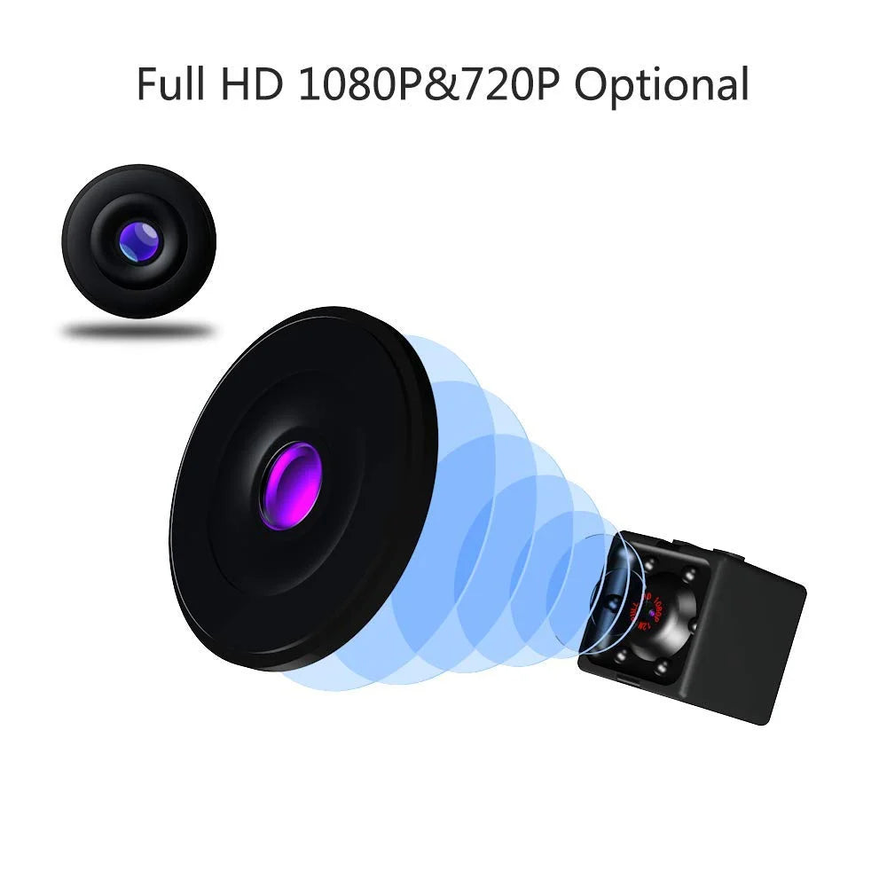 Super Mini Wireless Security Camera, Full HD 1080P Portable Small HD Nanny Cam with Night Vision, Video Record and Motion Detection for Home, Car, Drone and Outdoor Use