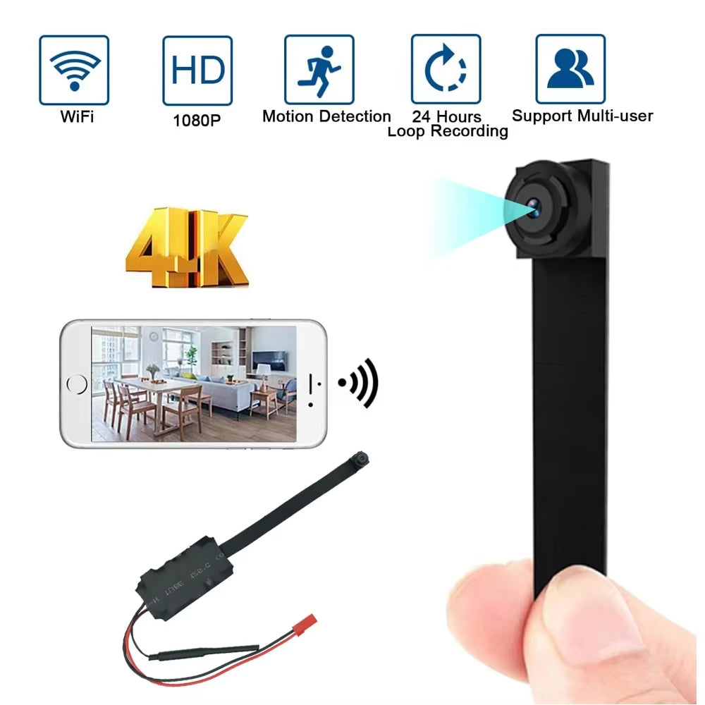 Mini Camera HD 4K 1080P Wifi IP Micro Camcorde Portable Wireless Module Video Recorde Support Remote View P2P Camera Hidden Card