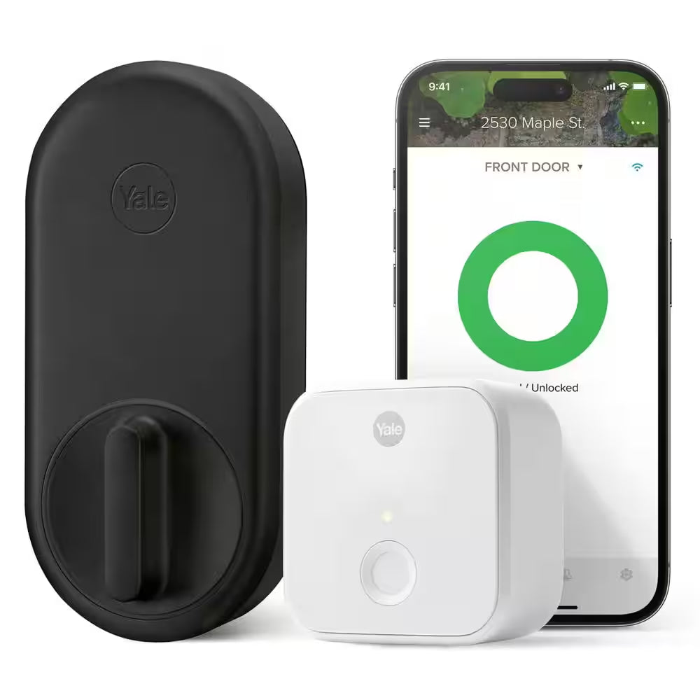 Apartment Smart Door Lock with Wi-Fi Access, Black Suede