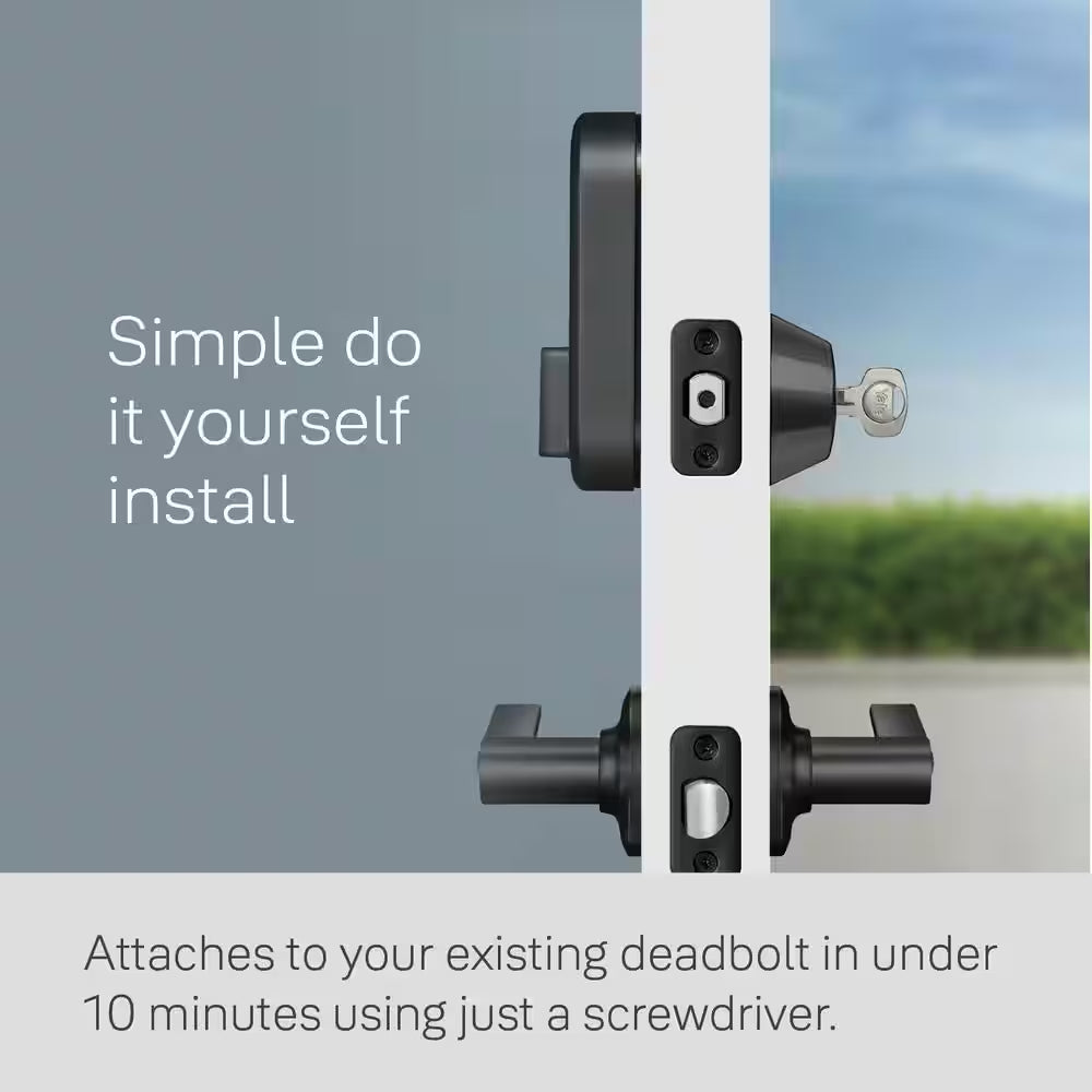 Apartment Smart Door Lock with Wi-Fi Access, Black Suede