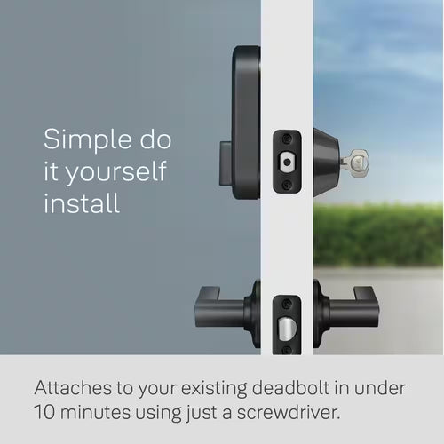 Apartment Smart Door Lock with Wi-Fi Access, Black Suede