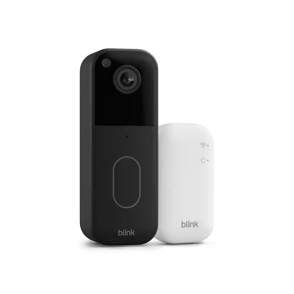 Video Doorbell System - Wireless - Battery Operated Smart Video Doorbell Camera and Included Sync Module Core,Black